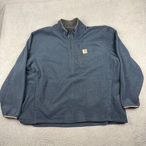 Carhartt Dalton Half Zip Fleece Jacket Mens 3XL Blue 103831-981 Pullover